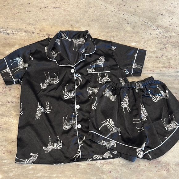 Other - Zebra Print Black Pajamas